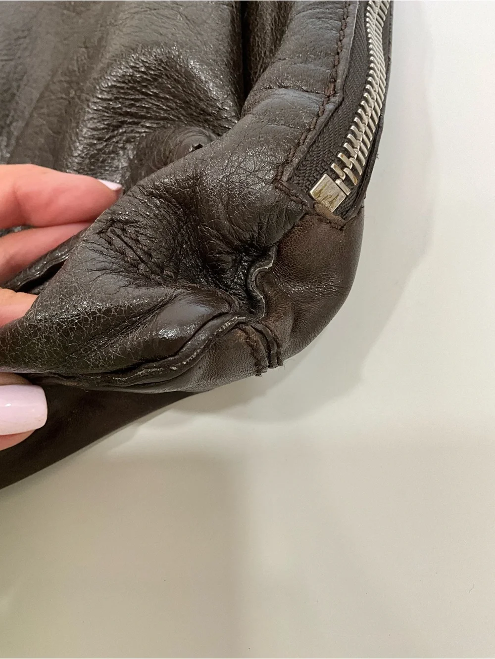 GIVENCHY Vintage Elschia Billy Sac Brown Leather Large Hobo Shoulder Tote Bag